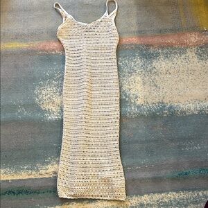 Abercrombie & Fitch Cream Crochet Midi Dress size small new